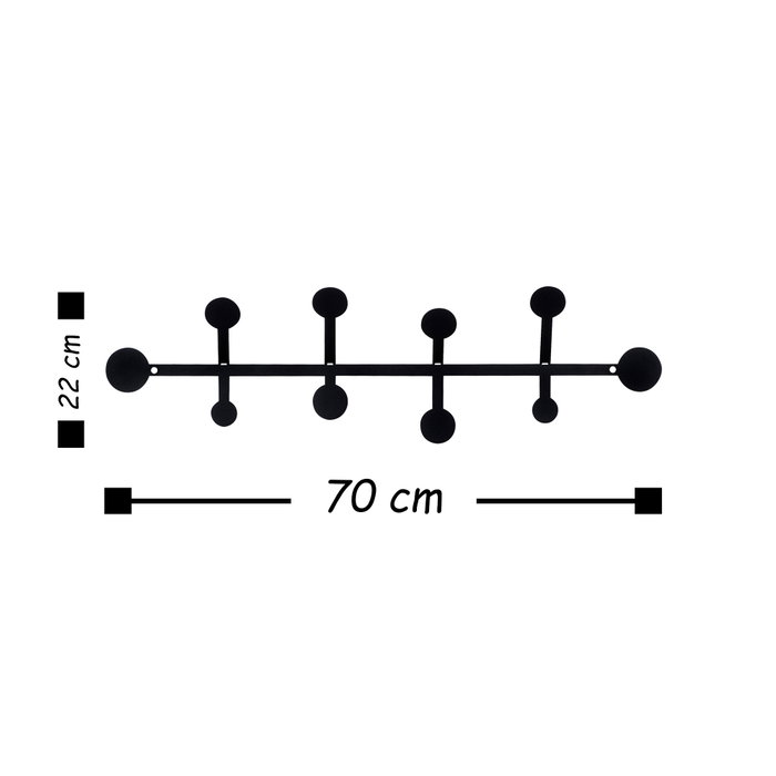 Wallity Gancho de Pared Rod Negro
